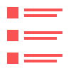 An outline of a checklist with boxes and lines for text next to the boxes.